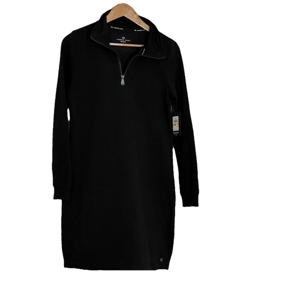 Marc New York Black Long Sleeve Quarter Zip Sweatshirt Dress Size S Andrew Marc - Picture 4 of 8